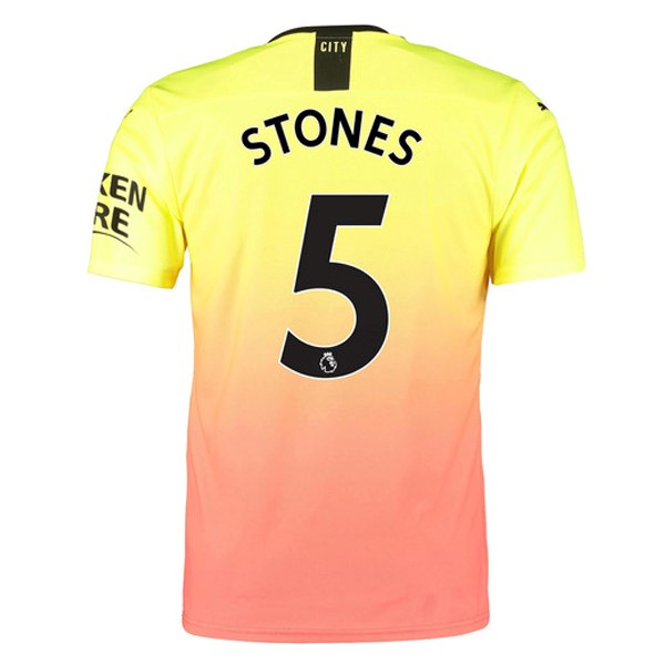 Camiseta Manchester City NO.5 Stones 3ª 2019/20 Naranja